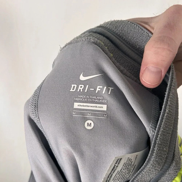 Nike Running Shorts Women's Medium Yellow Striped Elastic Waist Dri-Fit Lined - Picture 7 of 8